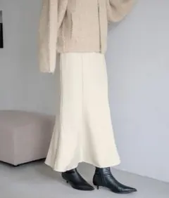 ウールライクマーメイドスカート（アイボリー）／M