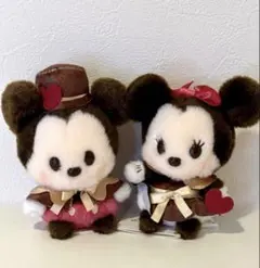 【新品】ミッキー・ミニーうるぽちゃちゃん バレンタイン2024 2体セットのサムネイル
