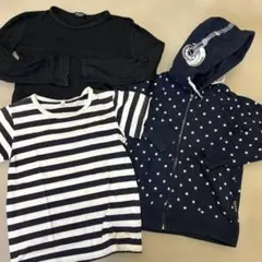 コムサ　無印　長袖Tシャツ　星柄パーカー　130cm 3枚セット