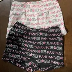 オーバーパンツ２枚セット　白・黒に総柄