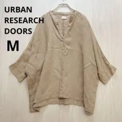 アーバンリサーチドアーズ　リネンショルダーレーススキッパーブラウス 茶 M