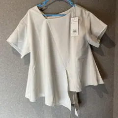 新品 ホワイトラップスタイル半袖チュニック Sのサムネイル