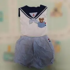 良品✨ミキハウス　スタイ　セーラー襟　ブルマセット　プッチー