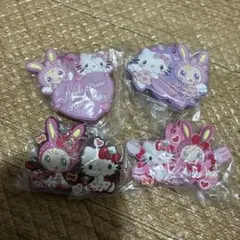 メゾピアノ　ハローキティ　カプセルラバーマスコット　4こセット　ガチャガチャ
