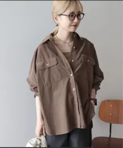 AMERICANHOLIC とろみコーデュロイメタルボタンＢＩＧシャツ