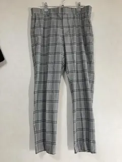 H&M グレー系チェック スラックス