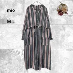 mio ストライプマタニティワンピース　授乳口付　コットン　ルームウェア　M〜Lのサムネイル