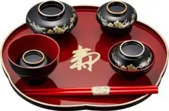 【お食い初め 祝膳】食器セット 黒 女の子用 100日 お祝い ベビー