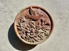 即日発送【貫通穴あり】アラシャン瑪瑙 天然石パーツ 鳥花 パワーストーン 彫り物