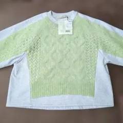 最終価格●BLANC basque●タグ付きケーブルニットドッキングスウェットのサムネイル