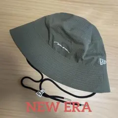 [美品]NEW ERA ニューエラ シアサッカーバケットハット hat オリーブ