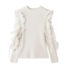 SNIDEL スナイデル フリルスリーブニットプルオーバー