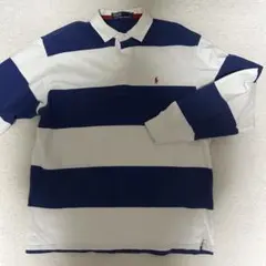 ラルフローレン　長袖ポロシャツ　ブルー　ボーダー