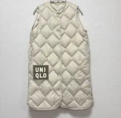 ユニクロ　アイボリー　ウルトラライトダウン　ロングベスト