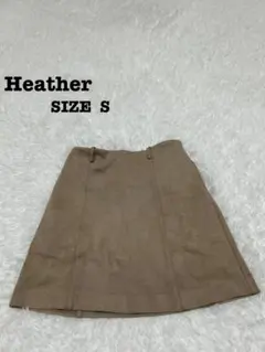 【美脚見え】ヘザー スエード調 台形ミニスカート S モカブラウン[509]