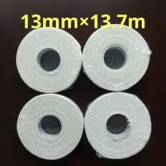 13mm x 13.7m 테이핑 테이프 롤 4개 (흰색 천, 신축성 없음)
