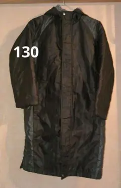 ベンチコート 黒 130 キッズ フード付き