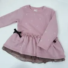 プティマイン トレーナー ピンク フリル さくらんぼ 90 女の子