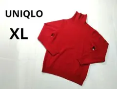 UNIQLO 赤メリノウール100% タートルネック XL ニット ユニクロ