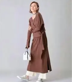 FREAK'S STORE ロングリブワンピース ブラウン Ｆ