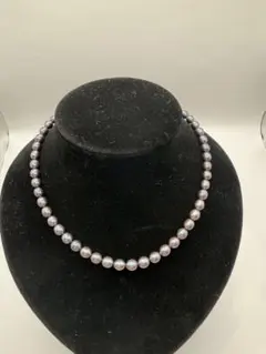 ダークグレー パールネックレス 約8mm 40cm
