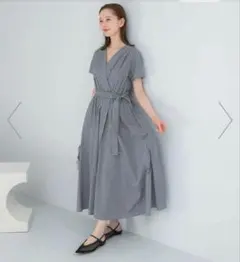 美品 ツルバイマリコオイカワ リネン100 ロングワンピース