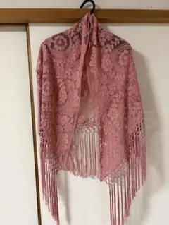 フラメンコ 衣装 ロングシージョ ピンクレース スカラップ 訳アリ