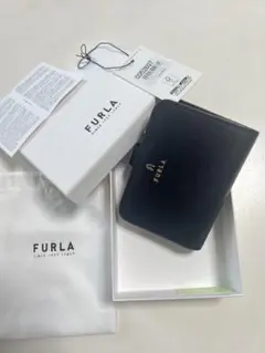 FURLA（フルラ）CAMELIA レザー 二つ折り財布 黒 付属品あり