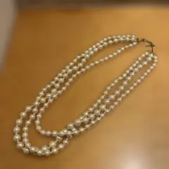 ノーリーズ コットンパール 3連 ネックレス