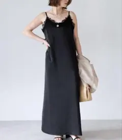BONJOUR SAGAN ボンジュールサガン　レーストリムキャミワンピース