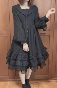 Narcissus ゴスロリ セーラー襟 膝下ワンピースのサムネイル