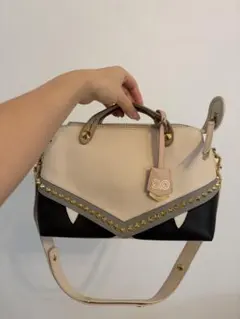 レア】FENDI トートバッグ レオパード柄 ナイロン レザー ブルー 