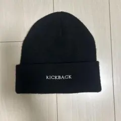 KICKBACK ロゴ入り ブラックニット帽