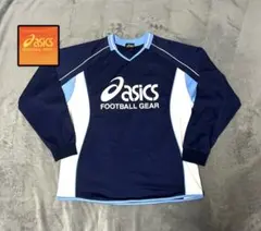 asics アシックス サッカー ゲームシャツ 長袖 ネイビー Oサイズ