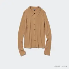 エクストラファインメリノリブポロカーディガン