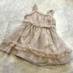 SHEIN ベビー ワンピース 12-18M ピンクベージュ チュールのサムネイル