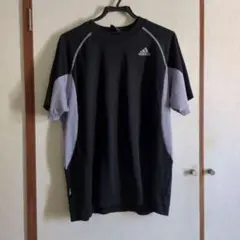 adidas 半袖 トレーニングトップス 黒/グレー