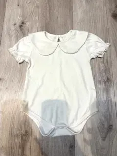 ホワイト 襟付きロンパース 80