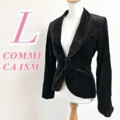 COMME CA ISM ブラックジャケット L　スエード　オフィスカジュアル