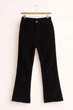 ブラック コーデュロイ ブーツカットデニム