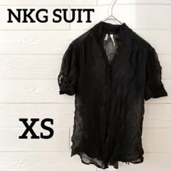 半袖 シャツ 【XS】 シアー シースルー 透け感 ブラック 黒 レディース