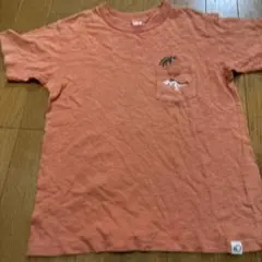 訳あり 恐竜プリント オレンジ Tシャツ