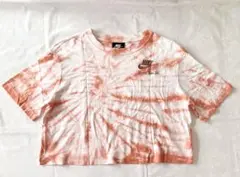 NIKE ナイキ タイダイ柄 クロップドTシャツ S オレンジ×ホワイト 美品