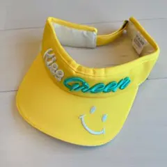未使用新品♡キスオンザグリーンレディースゴルフサンバイザー♡ラウンド帽子イエロー