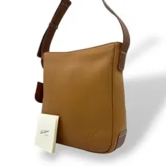 極美品 1325 キタムラ ショルダーバッグ レザー シボ革 ブラウン