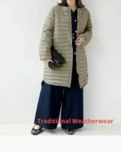 TRADITIONAL WEATHERWEAR　ロングダウン　サイズ36　グレー