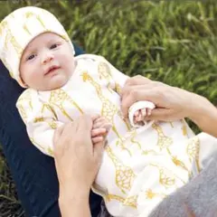 【水通しのみ】MILKBARN ガウン(ドレスオール)帽子 セット 綿100%