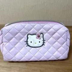 ハローキティ ピンクキルト　キルティングポーチ ペンケース　化粧ポーチ