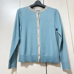 20AW♡ANAYI 配色ウールクルーネックカーディガン 36 バイカラー