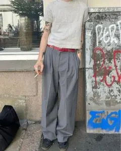 straight wide slacks ワイドスラックス